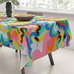 Colorful Abstract Graffiti Pop Art Pattern Design by Emmanuel Signorino  Tablecloth Gallery Image 3