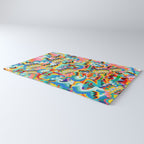 Colorful Abstract Graffiti Pop Art Pattern Design by Emmanuel Signorino  Rug Gallery Image 3