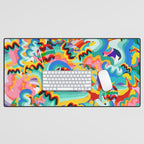 Colorful Abstract Graffiti Pop Art Pattern Design by Emmanuel Signorino  Desk Mat Gallery Image 1