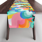 Colorful Abstract Graffiti Pop Art Pattern Design by Emmanuel Signorino  Table Runner Gallery Image 1