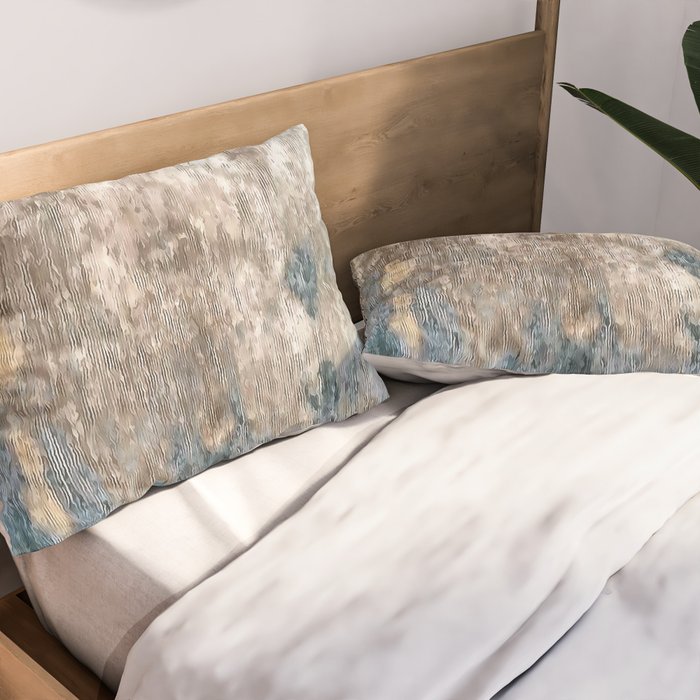 Blue Grey Abstract Pillow Sham Gallery Image 2