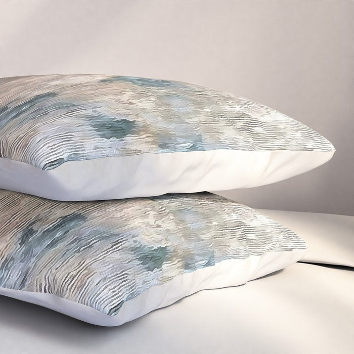 Blue Grey Abstract Pillow Sham Gallery Image 3