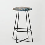 Blue Grey Abstract Stool Gallery Image 1