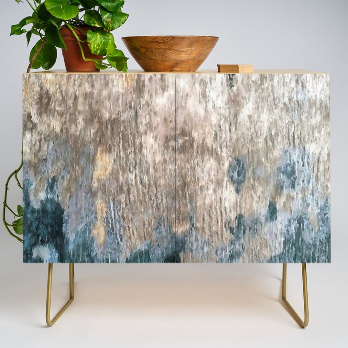 Blue Grey Abstract Credenza Gallery Image 1
