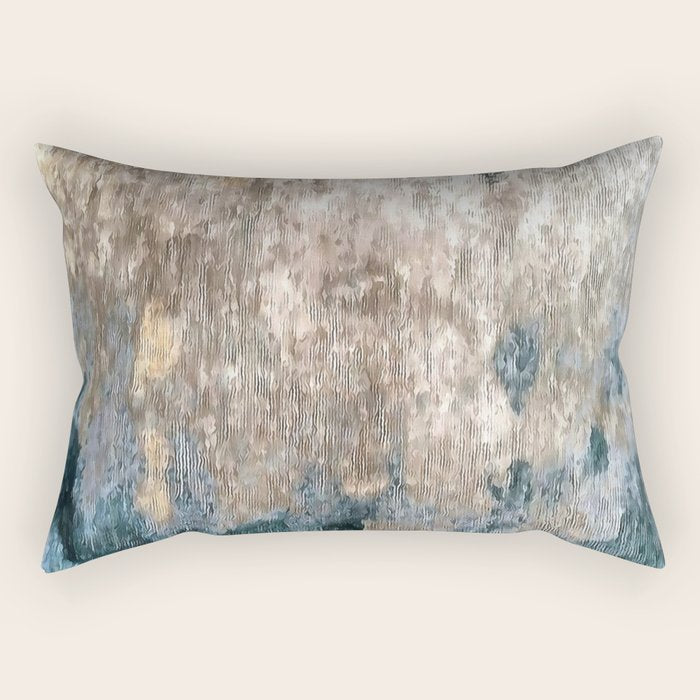 Blue Grey Abstract Rectangular Pillow
