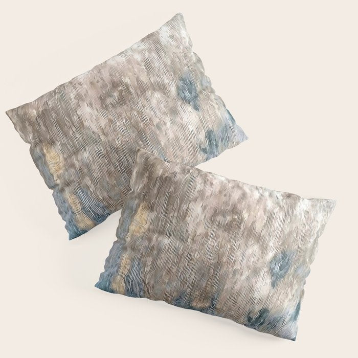 Blue Grey Abstract Pillow Sham Gallery Image 3