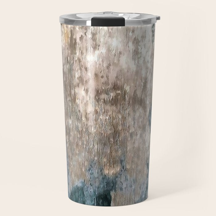 Blue Grey Abstract Travel Mug Gallery Image 1