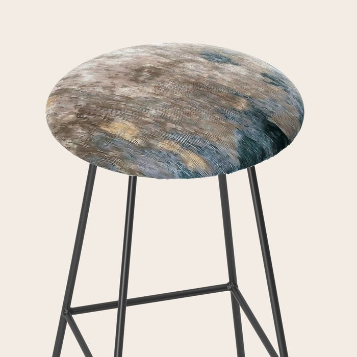 Blue Grey Abstract Stool Gallery Image 2