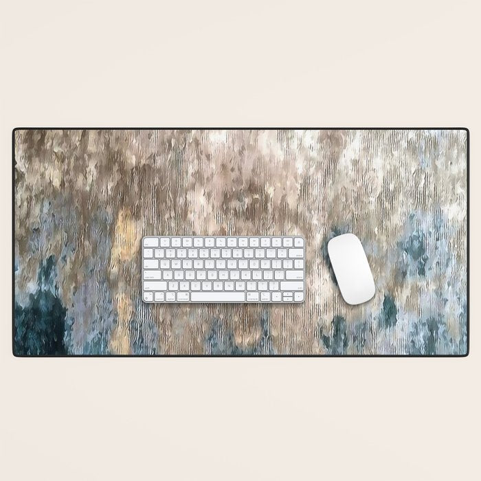 Blue Grey Abstract Desk Mat Gallery Image 1
