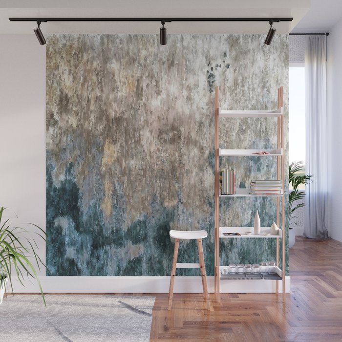 Blue Grey Abstract Wall Mural Gallery Image 1