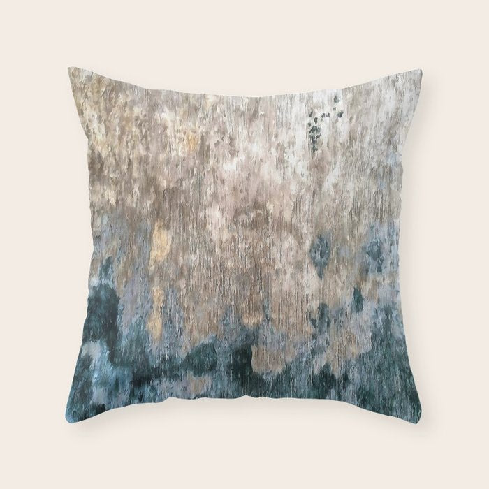 Blue Grey Abstract Throw Pillow