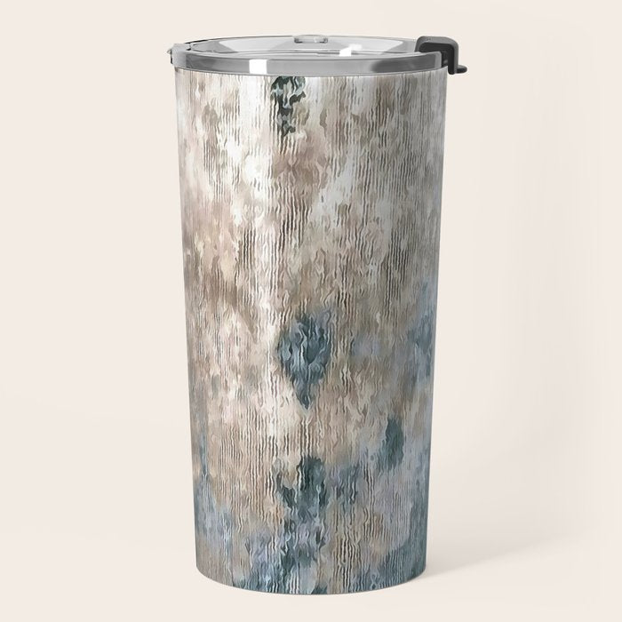 Blue Grey Abstract Travel Mug Gallery Image 2
