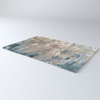Blue Grey Abstract Rug Gallery Image 3