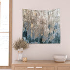 Blue Grey Abstract Wall Tapestry Gallery Image 2