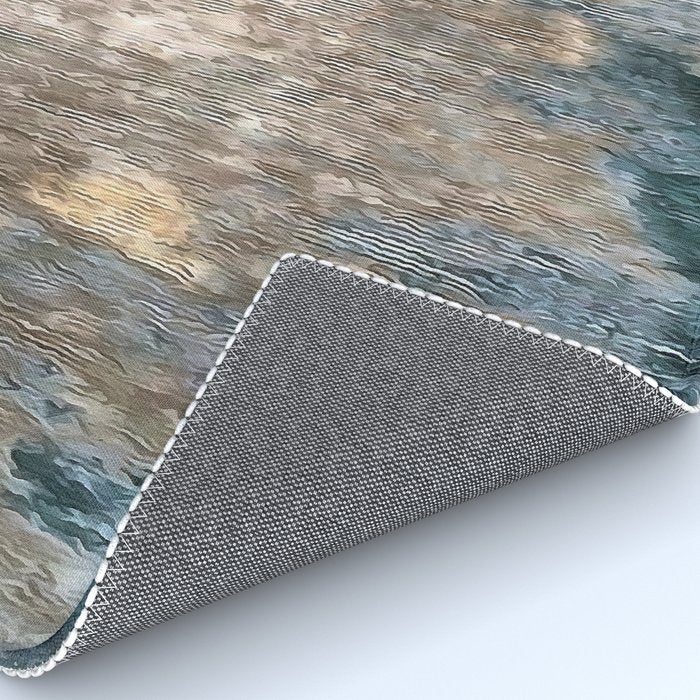 Blue Grey Abstract Rug Gallery Image 4