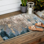 Blue Grey Abstract Outdoor Rug Gallery Image 2