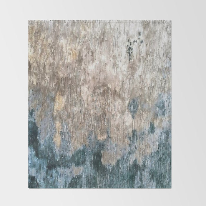 Blue Grey Abstract Throw Blanket Gallery Image 2