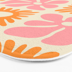 Retro checkered flower mosaic art pattern Bath Mat Gallery Image 3