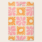 Retro checkered flower mosaic art pattern Cutting Board Gallery Image 1