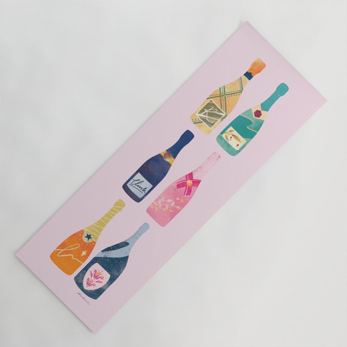 Champagne Bottles - Pink Ver. Yoga Mat Gallery Image 1