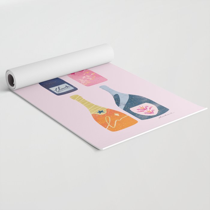 Champagne Bottles - Pink Ver. Yoga Mat Gallery Image 2