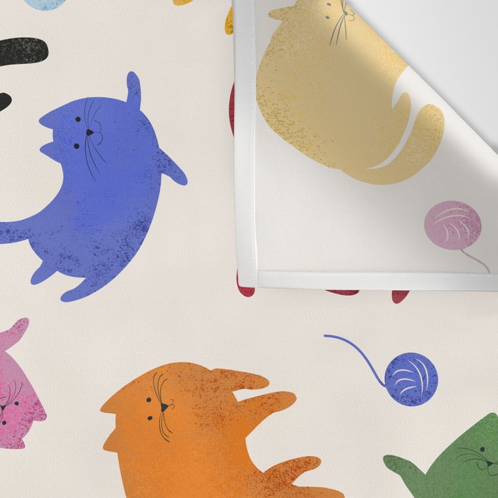 Rainbow Kittens Pattern Wall Tapestry Gallery Image 3