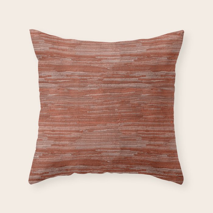 Old Market Textile in Faded Terracotta Throw Pillow Gallery Image 1