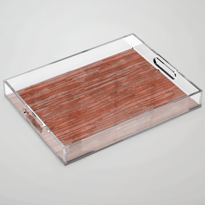 Old Market Textile in Faded Terracotta Acrylic Tray Gallery Image 1