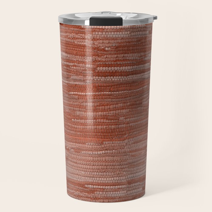 Old Market Textile in Faded Terracotta Travel Mug Gallery Image 1
