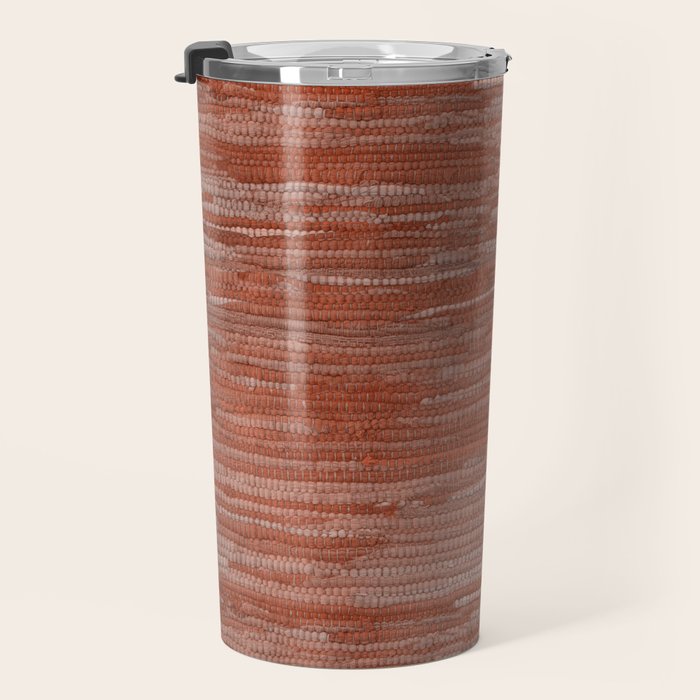 Old Market Textile in Faded Terracotta Travel Mug Gallery Image 3