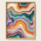 Purple, Teal & Gold Agate, Abstract Texture Nature Pattern, Marble Luxe Eclectic Luxury Stone Rock, Intricate Geometric Bohemian Contemporary Boho Gift Serving Tray Gallery Image 1