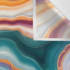 Purple, Teal & Gold Agate, Abstract Texture Nature Pattern, Marble Luxe Eclectic Luxury Stone Rock, Intricate Geometric Bohemian Contemporary Boho Gift Wall Tapestry Gallery Image 3