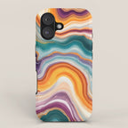Purple, Teal & Gold Agate, Abstract Texture Nature Pattern, Marble Luxe Eclectic Luxury Stone Rock, Intricate Geometric Bohemian Contemporary Boho Gift iPhone Case Gallery Image 1