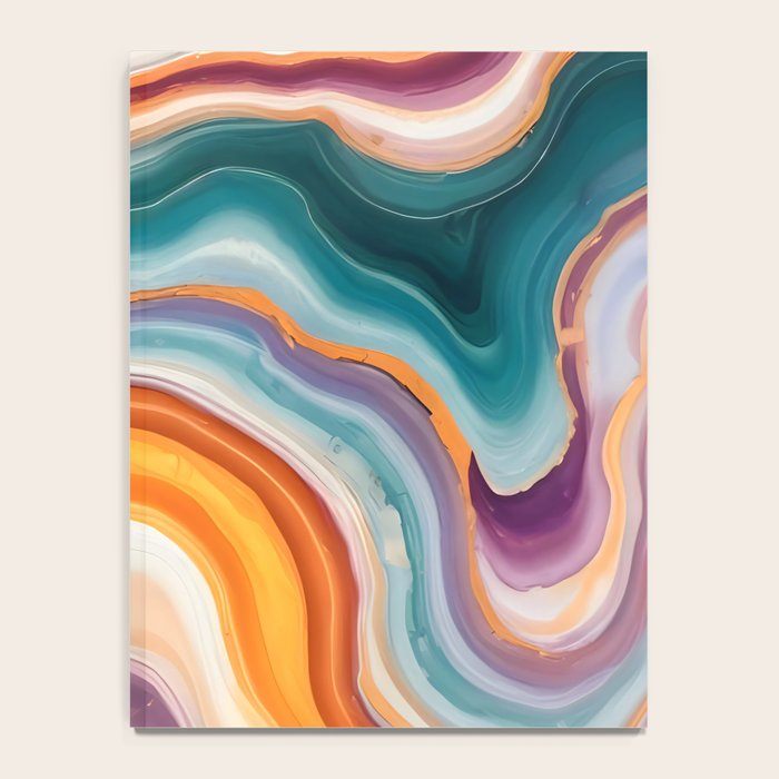Purple, Teal & Gold Agate, Abstract Texture Nature Pattern, Marble Luxe Eclectic Luxury Stone Rock, Intricate Geometric Bohemian Contemporary Boho Gift Notebook Gallery Image 4
