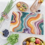 Purple, Teal & Gold Agate, Abstract Texture Nature Pattern, Marble Luxe Eclectic Luxury Stone Rock, Intricate Geometric Bohemian Contemporary Boho Gift Cutting Board Gallery Image 2