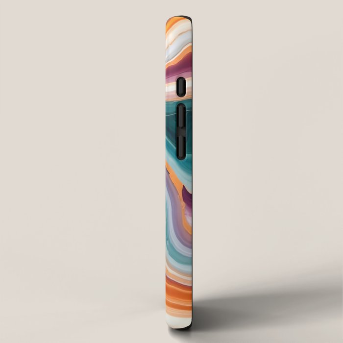 Purple, Teal & Gold Agate, Abstract Texture Nature Pattern, Marble Luxe Eclectic Luxury Stone Rock, Intricate Geometric Bohemian Contemporary Boho Gift iPhone Case Gallery Image 2
