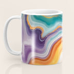 Purple, Teal & Gold Agate, Abstract Texture Nature Pattern, Marble Luxe Eclectic Luxury Stone Rock, Intricate Geometric Bohemian Contemporary Boho Gift Coffee Mug Gallery Image 3