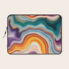 Purple, Teal & Gold Agate, Abstract Texture Nature Pattern, Marble Luxe Eclectic Luxury Stone Rock, Intricate Geometric Bohemian Contemporary Boho Gift Laptop Sleeve Gallery Image 1