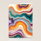Purple, Teal & Gold Agate, Abstract Texture Nature Pattern, Marble Luxe Eclectic Luxury Stone Rock, Intricate Geometric Bohemian Contemporary Boho Gift Stationery Card Gallery Image 2