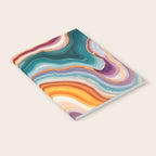 Purple, Teal & Gold Agate, Abstract Texture Nature Pattern, Marble Luxe Eclectic Luxury Stone Rock, Intricate Geometric Bohemian Contemporary Boho Gift Notebook Gallery Image 2