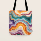 Purple, Teal & Gold Agate, Abstract Texture Nature Pattern, Marble Luxe Eclectic Luxury Stone Rock, Intricate Geometric Bohemian Contemporary Boho Gift Tote Bag Gallery Image 1