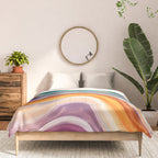 Purple, Teal & Gold Agate, Abstract Texture Nature Pattern, Marble Luxe Eclectic Luxury Stone Rock, Intricate Geometric Bohemian Contemporary Boho Gift Comforter Gallery Image 3