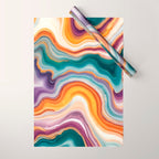 Purple, Teal & Gold Agate, Abstract Texture Nature Pattern, Marble Luxe Eclectic Luxury Stone Rock, Intricate Geometric Bohemian Contemporary Boho Gift Wrapping Paper Gallery Image 1