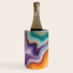 Purple, Teal & Gold Agate, Abstract Texture Nature Pattern, Marble Luxe Eclectic Luxury Stone Rock, Intricate Geometric Bohemian Contemporary Boho Gift Wine Chiller Gallery Image 2
