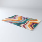 Purple, Teal & Gold Agate, Abstract Texture Nature Pattern, Marble Luxe Eclectic Luxury Stone Rock, Intricate Geometric Bohemian Contemporary Boho Gift Rug Gallery Image 3
