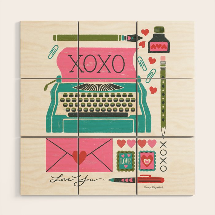 Vintage Mid-Century Stationery Wood Wall Art Gallery Image 1
