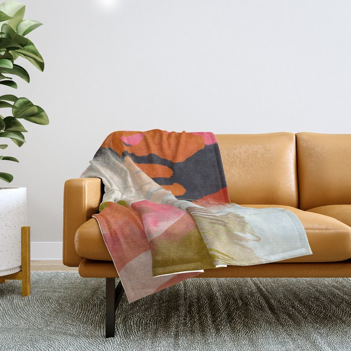 abstract landscape phantasy Throw Blanket Gallery Image 1