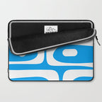 Blue and White Mid Century Modern Piquet Minimalist Abstract Pattern Laptop Sleeve Gallery Image 2