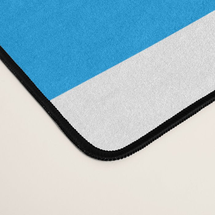 Blue and White Mid Century Modern Piquet Minimalist Abstract Pattern Desk Mat Gallery Image 4