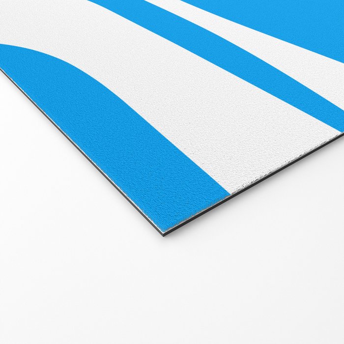 Blue and White Mid Century Modern Piquet Minimalist Abstract Pattern Welcome Mat Gallery Image 2